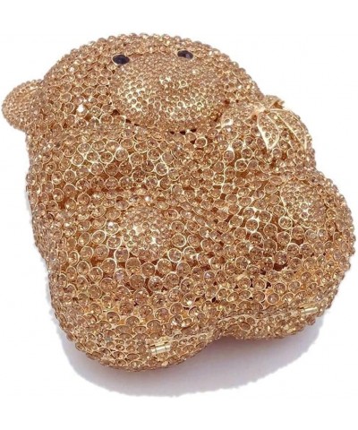 Women's Evening Handbags Evening Clutch Bear Shape Clutch Purse for Women Rhinestone Cute Animal Shaped Evening Bags Gold Cha...