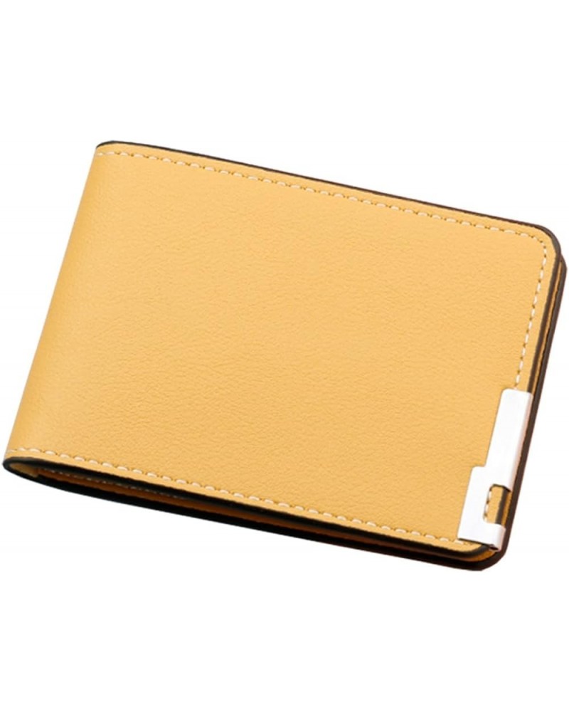 Fashion ID Short Wallet Solid Color Open Purse Card Slots Drivers License Cover Kids Wallets for (Hot Pink, One Size) Yellow ...