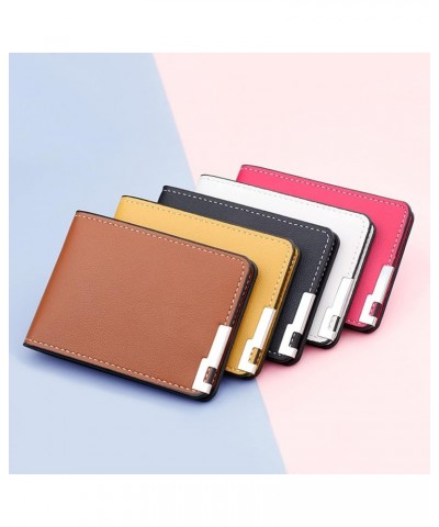 Fashion ID Short Wallet Solid Color Open Purse Card Slots Drivers License Cover Kids Wallets for (Hot Pink, One Size) Yellow ...