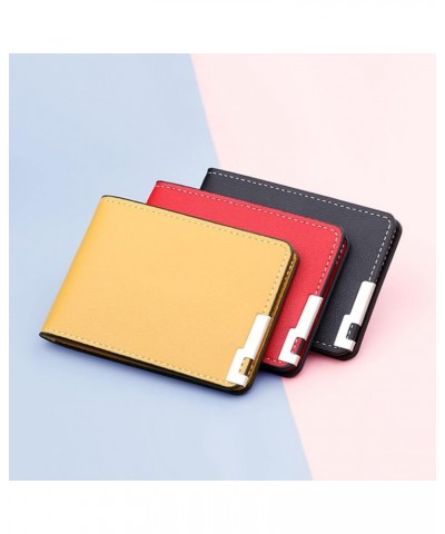 Fashion ID Short Wallet Solid Color Open Purse Card Slots Drivers License Cover Kids Wallets for (Hot Pink, One Size) Yellow ...