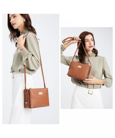 Crossbody Bags for Women Small Pu Leather Over the Shoulder Purses and Flap Cross Body Handbags with Multi Pockets Zbrown $9....