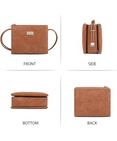 Crossbody Bags for Women Small Pu Leather Over the Shoulder Purses and Flap Cross Body Handbags with Multi Pockets Zbrown $9....