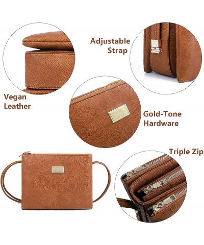 Crossbody Bags for Women Small Pu Leather Over the Shoulder Purses and Flap Cross Body Handbags with Multi Pockets Zbrown $9....