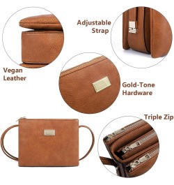 Crossbody Bags for Women Small Pu Leather Over the Shoulder Purses and Flap Cross Body Handbags with Multi Pockets Zbrown $9....