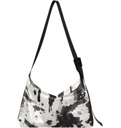 Black White Cow Print Tote Bag for Women Large Hobo Bags Womens Cross Body Purses Casual Tote with Adjustable Strap for Men $...