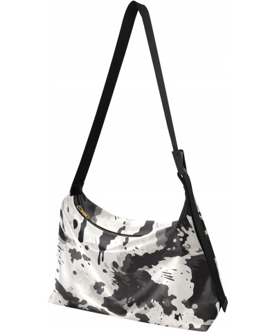 Black White Cow Print Tote Bag for Women Large Hobo Bags Womens Cross Body Purses Casual Tote with Adjustable Strap for Men $...