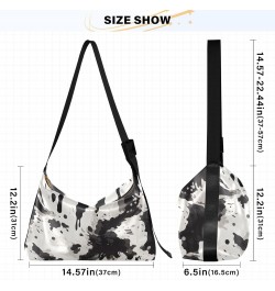 Black White Cow Print Tote Bag for Women Large Hobo Bags Womens Cross Body Purses Casual Tote with Adjustable Strap for Men $...