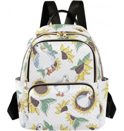 Backpack Purse for Women Doodle Geese Sunflowers, Mini Fashion Backpack Lightweight Casual Daypack Shoulder Bag Travel Backpa...