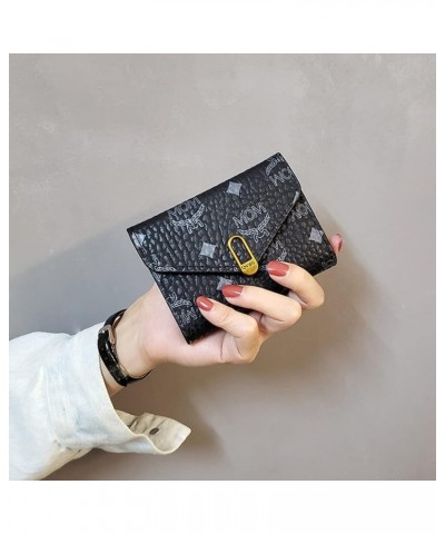 Wallet Simple Square Women's Wallet Short Buckle Small Wallet Mini Coin Purse Female Clutch Card Holder Money Bag (Color : B,...