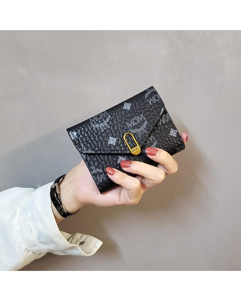 Wallet Simple Square Women's Wallet Short Buckle Small Wallet Mini Coin Purse Female Clutch Card Holder Money Bag (Color : B,...