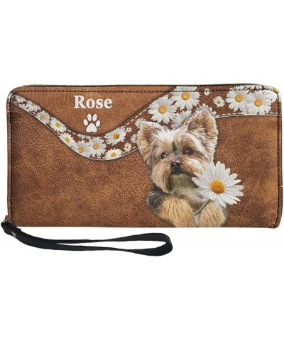 Personalized Name Handbags Clutch Purse, Custom Mom's Gift Dog Design Customized Women's Clutch Purse Wallet PU Leather Water...