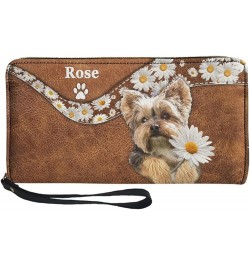 Personalized Name Handbags Clutch Purse, Custom Mom's Gift Dog Design Customized Women's Clutch Purse Wallet PU Leather Water...