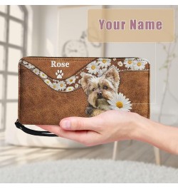 Personalized Name Handbags Clutch Purse, Custom Mom's Gift Dog Design Customized Women's Clutch Purse Wallet PU Leather Water...