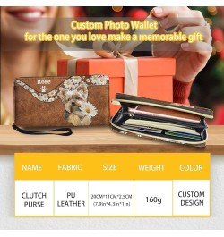 Personalized Name Handbags Clutch Purse, Custom Mom's Gift Dog Design Customized Women's Clutch Purse Wallet PU Leather Water...