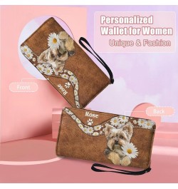 Personalized Name Handbags Clutch Purse, Custom Mom's Gift Dog Design Customized Women's Clutch Purse Wallet PU Leather Water...