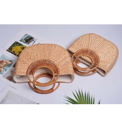 Straw Tote Bag for Women Handmade Straw Rattan Woven Handbag Summer Beach Bag Moon Shape Tote Bag Rattan Clutch Purse Large M...