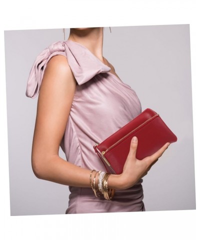 Purses Woman Storage Wallet Woman Zipper Wallet Woman Wallet Miss Red Pu Long Wallet Long Wallet Woman medium Red $8.82 Clutches