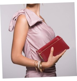 Purses Woman Storage Wallet Woman Zipper Wallet Woman Wallet Miss Red Pu Long Wallet Long Wallet Woman medium Red $8.82 Clutches