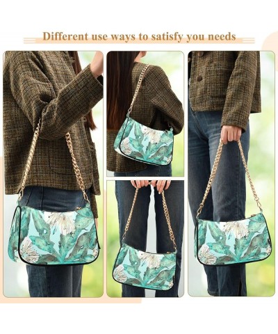 Cute Corgi Dog Designer Purses Hobo Dressy Purse Women's Designer Handbag Evening Shoulder Tote Teal Flowers Leaf $15.29 Shou...