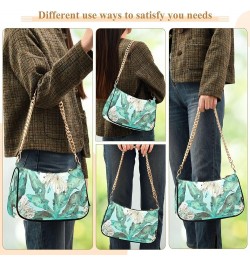 Cute Corgi Dog Designer Purses Hobo Dressy Purse Women's Designer Handbag Evening Shoulder Tote Teal Flowers Leaf $15.29 Shou...