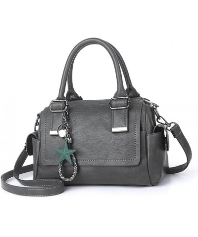 Female Fahion Simple Retro Women Senior Sense Minority Stylish Small Clamshell Bag Cross Body Bags Dark Grey $19.16 Totes