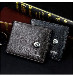 Leather Wallet with Coin Pocket Large Capacity Business Purse Magnet Hasp Money Bag ID Card Holder for Male (Color : Brown 2)...