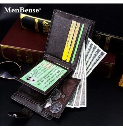 Leather Wallet with Coin Pocket Large Capacity Business Purse Magnet Hasp Money Bag ID Card Holder for Male (Color : Brown 2)...