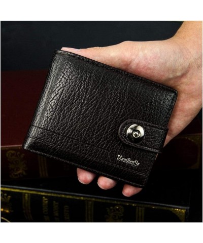 Leather Wallet with Coin Pocket Large Capacity Business Purse Magnet Hasp Money Bag ID Card Holder for Male (Color : Brown 2)...