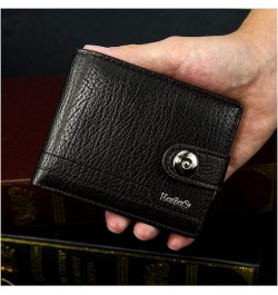 Leather Wallet with Coin Pocket Large Capacity Business Purse Magnet Hasp Money Bag ID Card Holder for Male (Color : Brown 2)...