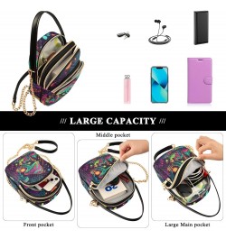 Fairy Mushrooms Crossbody Sling Bags for Women, Compact Fashion Handbag with Chain Strap Top handle for Evening Party Dating ...