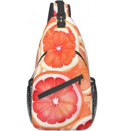 Orange Pattern Crossbody Sling Bag for Men Women Sling Backpack Shoulder Bag Casual Hiking Daypack Chest Bag for Travel Outdo...