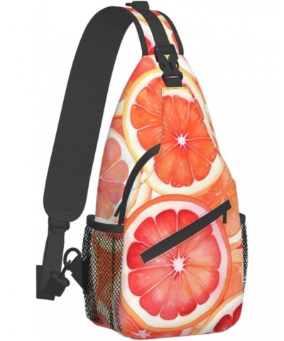 Orange Pattern Crossbody Sling Bag for Men Women Sling Backpack Shoulder Bag Casual Hiking Daypack Chest Bag for Travel Outdo...