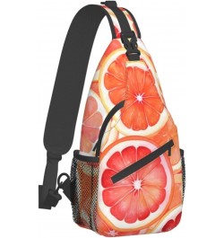 Orange Pattern Crossbody Sling Bag for Men Women Sling Backpack Shoulder Bag Casual Hiking Daypack Chest Bag for Travel Outdo...