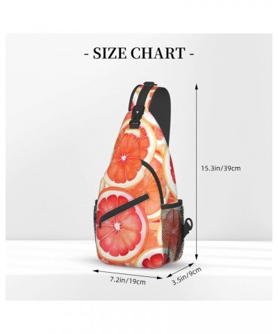 Orange Pattern Crossbody Sling Bag for Men Women Sling Backpack Shoulder Bag Casual Hiking Daypack Chest Bag for Travel Outdo...