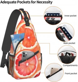 Orange Pattern Crossbody Sling Bag for Men Women Sling Backpack Shoulder Bag Casual Hiking Daypack Chest Bag for Travel Outdo...