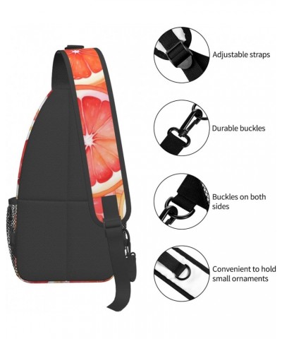 Orange Pattern Crossbody Sling Bag for Men Women Sling Backpack Shoulder Bag Casual Hiking Daypack Chest Bag for Travel Outdo...