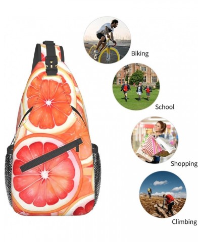 Orange Pattern Crossbody Sling Bag for Men Women Sling Backpack Shoulder Bag Casual Hiking Daypack Chest Bag for Travel Outdo...