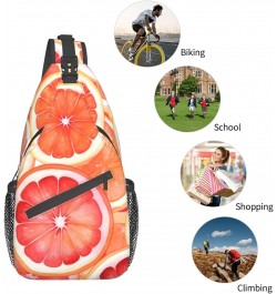 Orange Pattern Crossbody Sling Bag for Men Women Sling Backpack Shoulder Bag Casual Hiking Daypack Chest Bag for Travel Outdo...