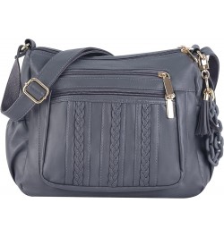 Crossbody Purse for Women Multi Pocket Pocketbooks Ladies Soft PU Leather Shoulder Bag Top Handle Satchel with Tassel Grey $2...