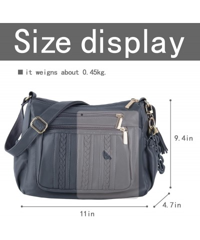 Crossbody Purse for Women Multi Pocket Pocketbooks Ladies Soft PU Leather Shoulder Bag Top Handle Satchel with Tassel Grey $2...