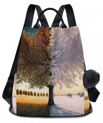 Summer Winter Tree Backpack for Women, Fashion Anti Theft Casual Daypack Shoulder Bag Purse for Travel Work 15 inches $17.63 ...