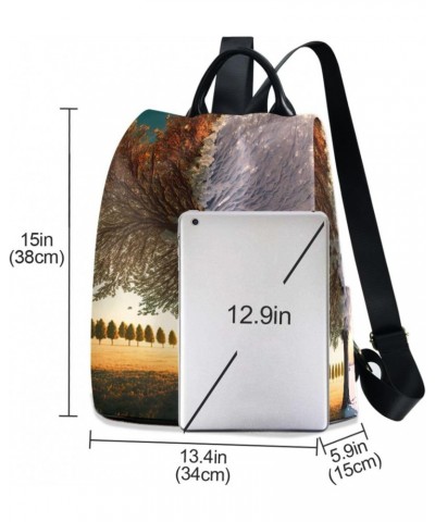 Summer Winter Tree Backpack for Women, Fashion Anti Theft Casual Daypack Shoulder Bag Purse for Travel Work 15 inches $17.63 ...