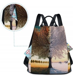 Summer Winter Tree Backpack for Women, Fashion Anti Theft Casual Daypack Shoulder Bag Purse for Travel Work 15 inches $17.63 ...