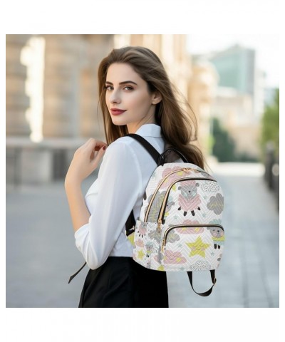 Women Backpack Sheep Cloud Starfarm Sheep Anti-Theft Travel Backpack with Luggage Belt Lightweight Handbag Lady Purse Roomy D...