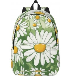 Daisy Print Lightweight Travel Canvas Backpack Casual Daypack For Men Women Work, Sports, Beach Black Small $26.35 Backpacks