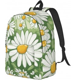 Daisy Print Lightweight Travel Canvas Backpack Casual Daypack For Men Women Work, Sports, Beach Black Small $26.35 Backpacks