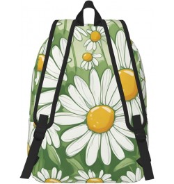 Daisy Print Lightweight Travel Canvas Backpack Casual Daypack For Men Women Work, Sports, Beach Black Small $26.35 Backpacks