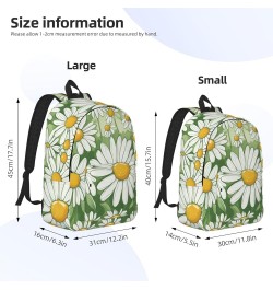 Daisy Print Lightweight Travel Canvas Backpack Casual Daypack For Men Women Work, Sports, Beach Black Small $26.35 Backpacks