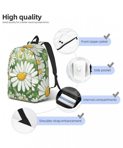 Daisy Print Lightweight Travel Canvas Backpack Casual Daypack For Men Women Work, Sports, Beach Black Small $26.35 Backpacks