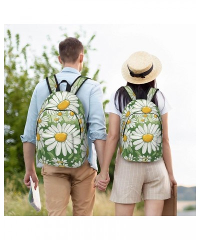 Daisy Print Lightweight Travel Canvas Backpack Casual Daypack For Men Women Work, Sports, Beach Black Small $26.35 Backpacks